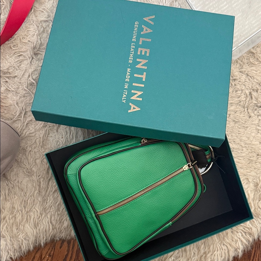 Valentina Emerald Leather Shoulder Bag/backpack